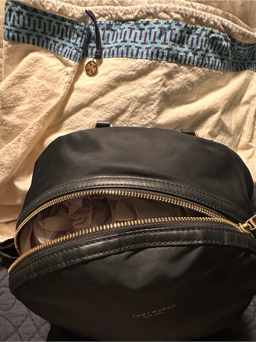 Tory Burch- Like New Black Nylon - Picture 6 of 7